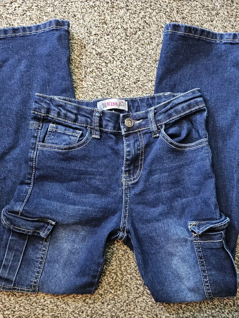 Vintage Y2K 1st Kiss Girls Size 8 Dark Wash Flare Jeans